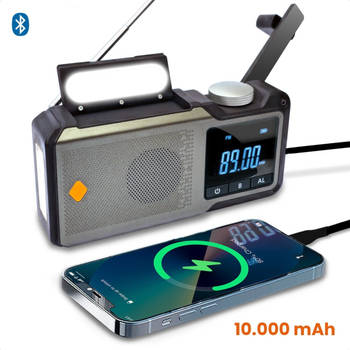 Goliving Noodradio - 17 x 9 x 4 cm - Draagbare Radio – Powerbank Zaklamp Oplaadbaar - Digitale Wekker - Bluetooth