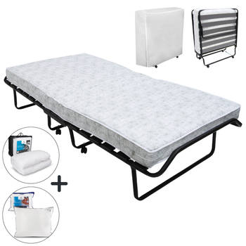 Troonz® Vouwbed Morena Royal 90 x 200 cm Logeerbed inclusief Hoofdkussen en Dekbed