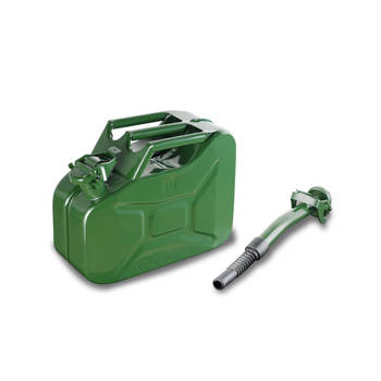 Green Series - Metalen Jerrycan - 10 Liter - Legergroen - met schenktuit