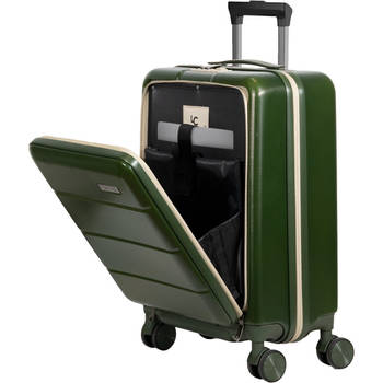 Handbagage trolley 35 L - Spinner wielen - Lichtgewicht Trolley - TSA Slot - Handig voorvak Koffer - 55 cm - PURE OLIVE