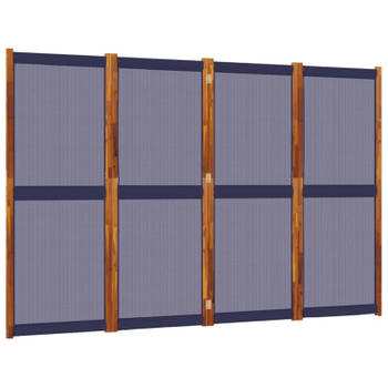 vidaXL Kamerscherm met 4 panelen 280x180 cm donkerblauw