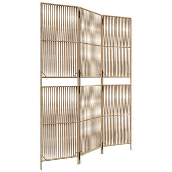 vidaXL Kamerscherm 3 panelen poly rattan beige