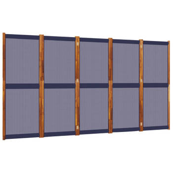 vidaXL Kamerscherm met 5 panelen 350x180 cm donkerblauw