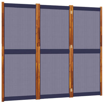 vidaXL Kamerscherm met 3 panelen 210x180 cm donkerblauw