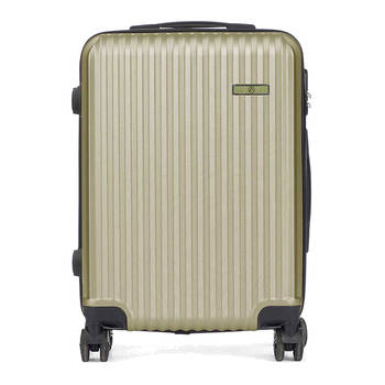 Cabine handbagage reis trolley koffer - zwenkwielen - 57 x 38 x 23 cm - 48 liter - groen - Handbagage koffers