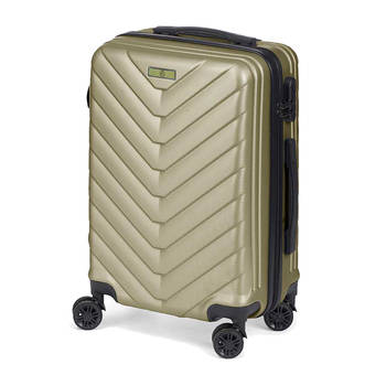 Cabine handbagage reis trolley koffer - zwenkwielen - 57 x 38 x 23 cm - 48 liter - groen - Handbagage koffers
