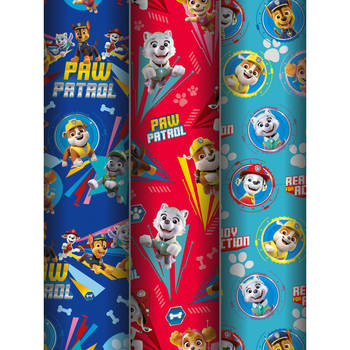 Paw Patrol thema Inpakpapier/cadeaupapier - 6x rollen - feest/verjaardag - 200 x 70 cm - papier - Cadeaupapier