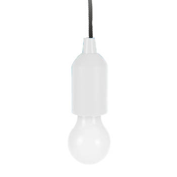 Treklamp LED licht - kunststof - wit - 15 cm - met koord van 90 cm - Hanglampen