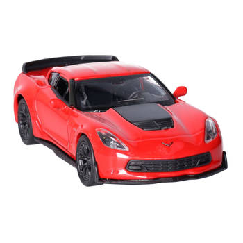 Welly Speelgoed Chevrolet auto - rood - die-cast metaal - 11 cm - Model Corvette - Speelgoed auto's