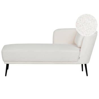 Beliani ARTHEZE - Chaise longue-Wit-Bouclé