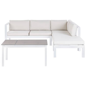 Beliani MESSINA - Loungeset-Wit-Aluminium