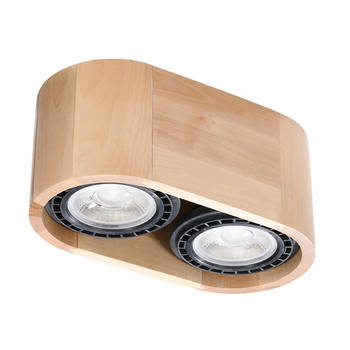 Sollux Plafondlamp Basic 2 lichts hout