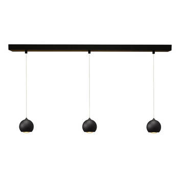 Artdelight Hanglamp Denver 3 lichts Ø 10 cm L 100 cm zwart