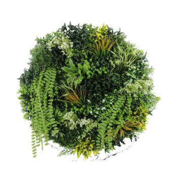 Hoyz Greenery - Kunsthaag op Zwart Frame Ø100 cm diameter