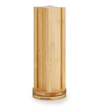 Arte R. Koffie cup/capsule houder/dispenser - bamboe hout - voor 20 cups - D11 x H30 cm - Koffiecuphouders