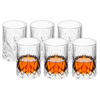 Secret de Gourmet Shotglazen Marbella - set 6x - 60 ml - glas - borrelglazen - luxe glaasjes - Shotglazen