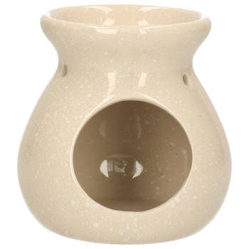 Ideas4seasons Geurbrander - amberblokjes/geurolie - keramiek - creme wit - D10 x H10 cm - Geurbranders