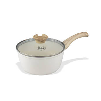 By C&P - Go Ivory Steelpan 18 cm met glazen deksel