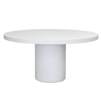 Giga Meubel - Eettafel Rond 120cm - Wit Eco Composiet - Betonlook - Eden