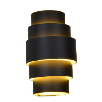 Artdelight Wandlamp Rolls H 22 cm zwart goud