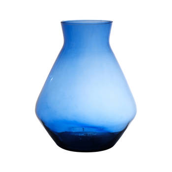 Hakbijl Glass Bloemenvaas Alexandra - transparant blauw - eco glas - D19 x H25 cm - Vazen