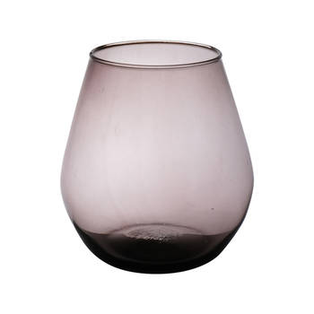 Hakbijl Glass Bloemenvaas Billy - transparant mauve - eco glas - D25 x H30 cm - bol vaas - Vazen