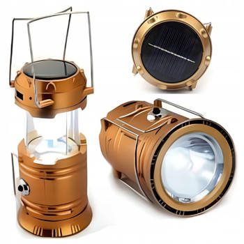 Multifunctional Solar Camping Lamp - Tentlamp - Lantaarn - Goudkleurig