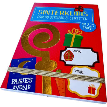 Sinterklaas boekje Met 230 Naam Etiketten & Cadeau stickers - 25 Pagina's Rood