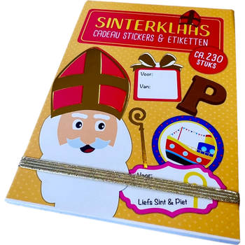 Sinterklaas boekje Met 230 Naam Etiketten & Cadeau stickers - 25 Pagina's Geel