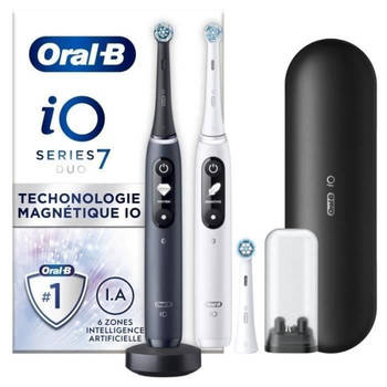 Oral-B iO 7 Oral-B iO 7 2 stuks - Elektrische tandenborstels - 3 opzetborstels - 1 reisetui - Zwart und wit