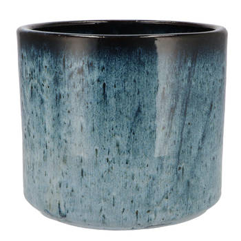 DK Design Bloempot model Blue Glaze - blauw - D21 x H24 cm - ombre - Plantenpotten