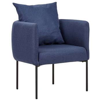 Beliani MALMOS - Fauteuil-Blauw-Kunstlinnen