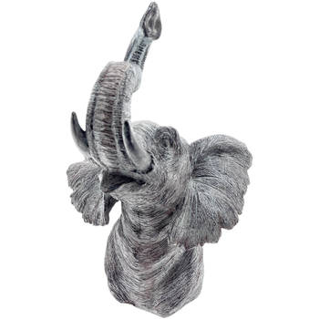 Carter Grey poly elephant head - Deoratie olifantenkop - 24x30x44 cm