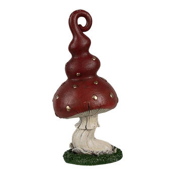 Clayre & Eef Decoratie Paddenstoel 17 cm Rood Kunststof Rood