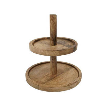 FoodSafe Etagére 2 laags - Mango Hout - 25 x 28 cm