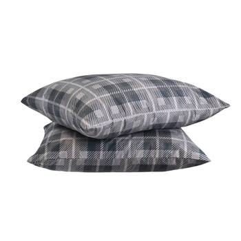 HappyBed Grey flanel 60x70 - kussensloop set 2 stuks - 100% microvezel - Met rits sluiting