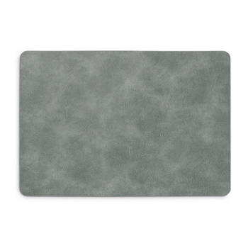 Zeller Placemats - lederlook - grijs - 42 x 30 cm - tafel dekken - onderleggers - Placemats