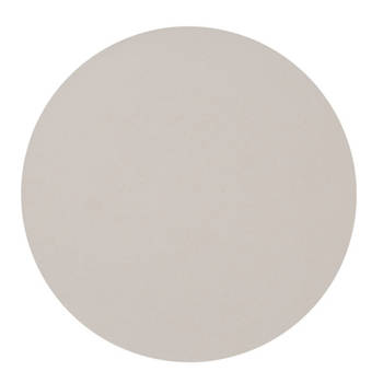 Zeller Placemats - lederlook - taupe - rond - 38 cm - tafel dekken - onderleggers - Placemats