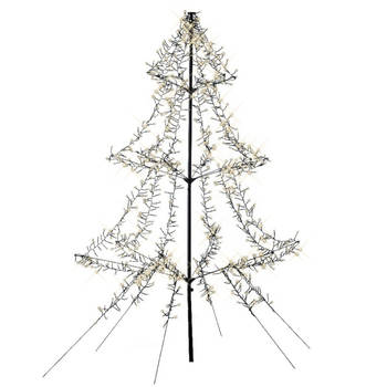 Lumineo Lichtboom - zwart - 200 cm - 1200 leds - warm wit - kerstverlichting figuur