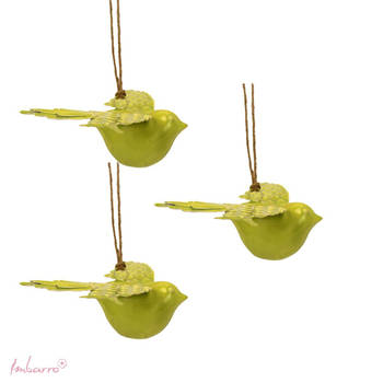 Imbarro Decoratieve hanger 'Bird Binkie' Set van 3, Lime