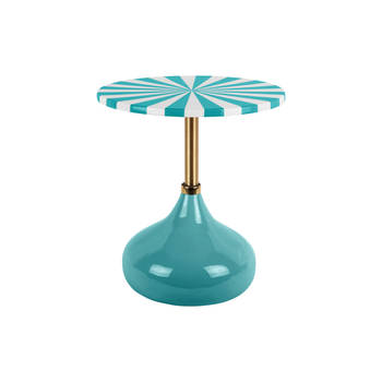 Leitmotiv - Bijzettafel Candy Swirl - Turquoise blue & white