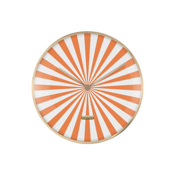 Karlsson - Wandklok Candy Swirl Dome - Bright orange & white- Ø40cm