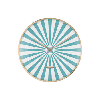 Karlsson - Wandklok Candy Swirl Dome - Turquoise blue & white- Ø40cm