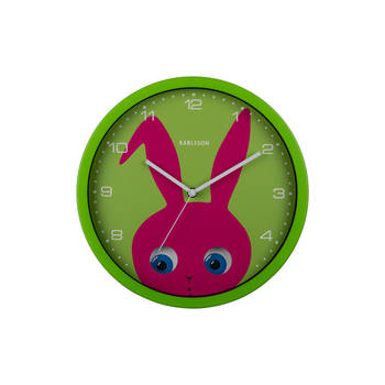 Karlsson - Wandklok Peekaboo Ladybug - Groen- Ø30,8cm