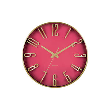 Karlsson - Wandklok Elevated Glam - Metallic dark pink- Ø35,5cm