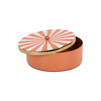 Present Time - Opbergbox Candy Swirl Rond - Bright orange & white