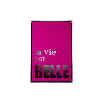 Present Time - Wall Art La Vie Est Belle Medium - Dark pink & silver