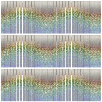 3x Sliertjesslingers holografische feest versiering franjeslinger 6 meter - Vlaggenlijnen