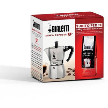 Italiaans koffiezetapparaat + 1 Coffee Perfetto Moka Classico - BIALETTI - MOKA - 3 kopjes - 0,30 L - Pak van 250 g - Zi