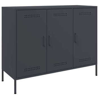 vidaXL Dressoir 100,5x39x79 cm koudgewalst staal antracietkleurig